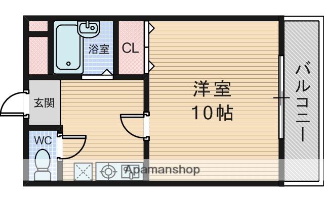 阪急電鉄宝塚線 服部天神駅 徒歩7分 4階建 築25年(1DK/1階)の間取り写真