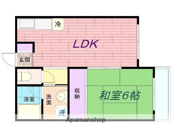 リンデン南桜塚ハイツⅡ(1LDK/2階)の間取り写真