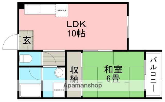 リンデン南桜塚ハイツⅡ(1LDK/3階)の間取り写真