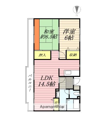クレール豊中曽根(2LDK/4階)の間取り写真