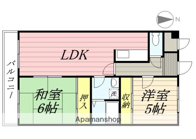 サニーセトル(2LDK/1階)の間取り写真