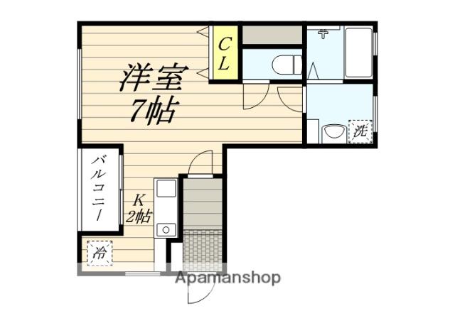 神吉マンション(ワンルーム/2階)の間取り写真