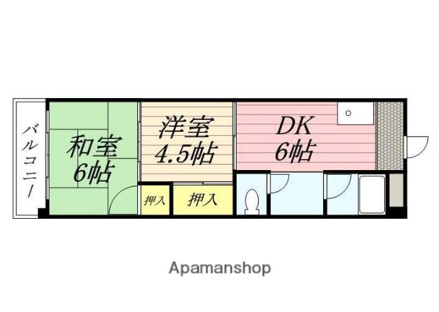 庄内フラッツ(2DK/4階)の間取り写真