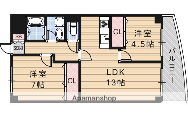 スプルースコート緑地(2SDK/1階)の間取り写真