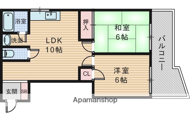 ハイツミツヒサ(2DK/3階)の間取り写真