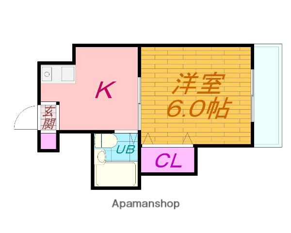 メゾン豊中PART18(1K/4階)の間取り写真