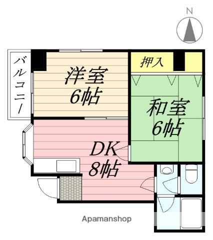 サントピア豊中(2DK/8階)の間取り写真
