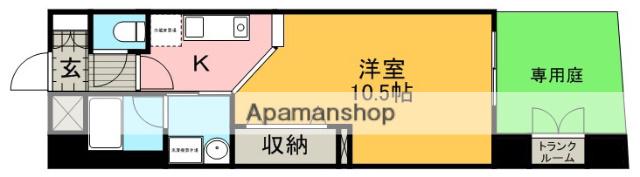 アーバネックス豊中(ワンルーム/1階)の間取り写真