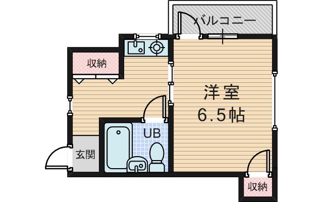 白百合ハイツ(1K/2階)の間取り写真