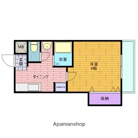 冨士スカイマンション(1K/3階)の間取り写真