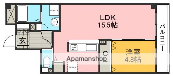 グリシーヌ(1LDK/4階)の間取り写真