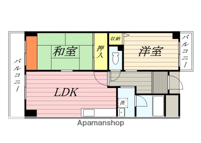 リバーサイド豊中(2LDK/6階)の間取り写真