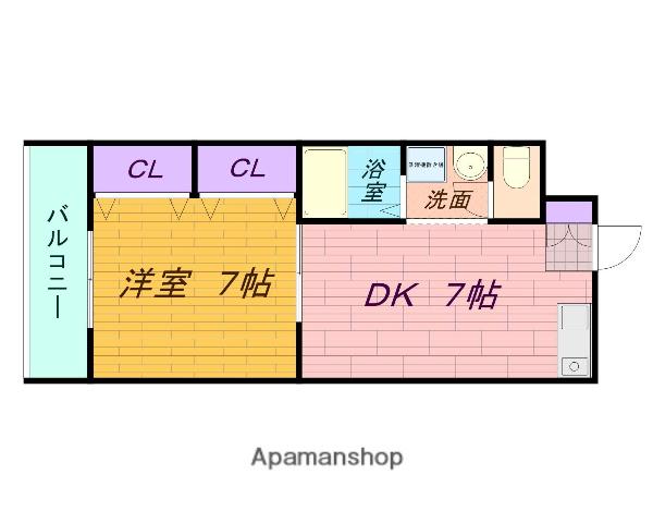 チェリーヒル刀根山(1DK/1階)の間取り写真