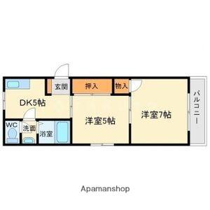 メゾン江坂(1DK/3階)の間取り写真