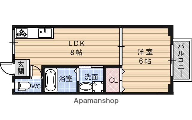 古川マンション(1LDK/2階)の間取り写真