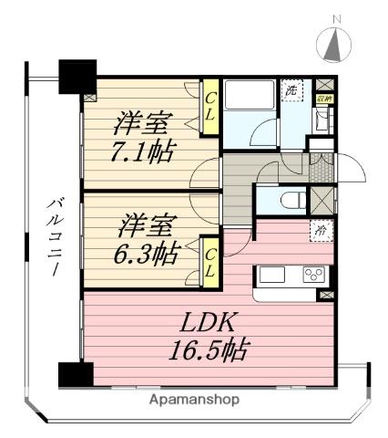 アーバネックス豊中桜塚(2LDK/11階)の間取り写真