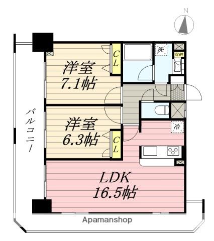 アーバネックス豊中桜塚(2LDK/2階)の間取り写真