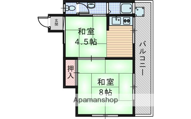 曽根ハイホーム(2K/4階)の間取り写真