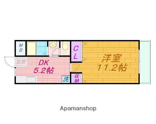 冨士メイトマンション(1DK/2階)の間取り写真