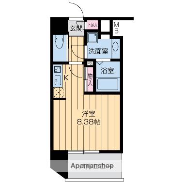ドゥーエ江坂3(ワンルーム/12階)の間取り写真