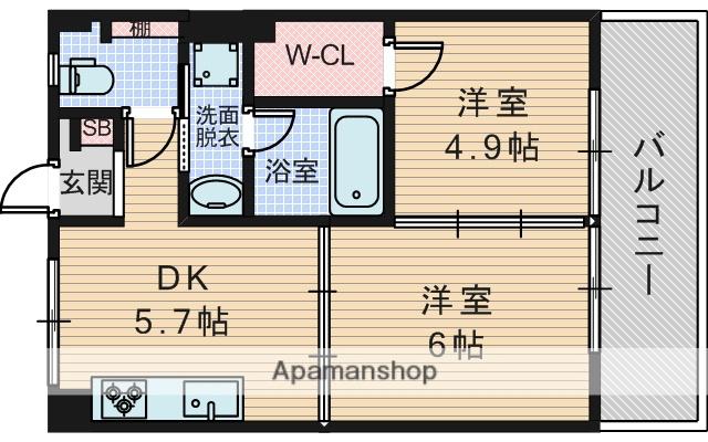 ハイツイレブン2号館(2DK/2階)の間取り写真