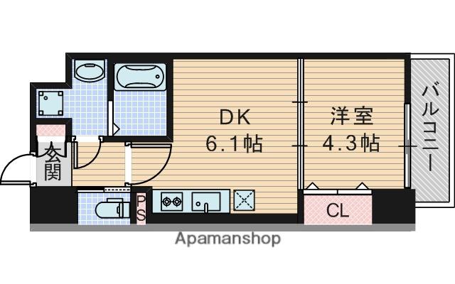 RIDGEガーデン江坂2(1DK/10階)の間取り写真