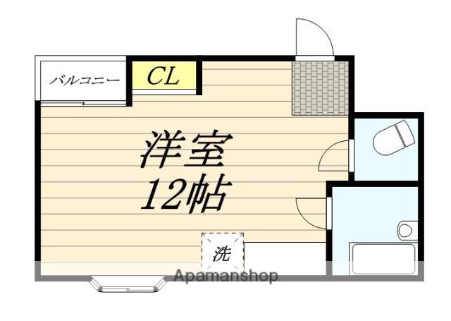 メゾンド服部豊(ワンルーム/2階)の間取り写真