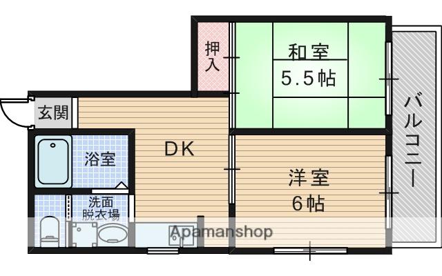 キャロル北桜塚(2DK/3階)の間取り写真