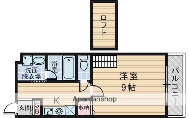 三協ハイツ2(1K/3階)の間取り写真