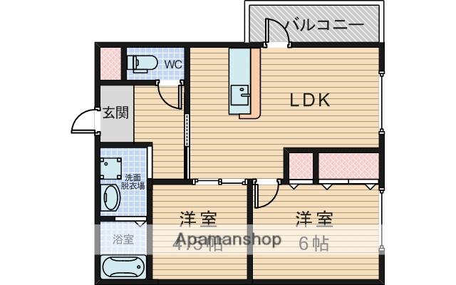 フィールドスルー司マンション(2LDK/3階)の間取り写真