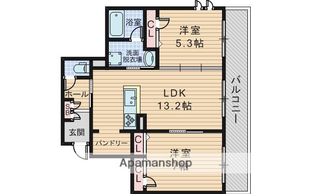 ヒノパティオ(2LDK/3階)の間取り写真