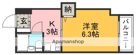 JOIN植村(1DK/2階)の間取り写真