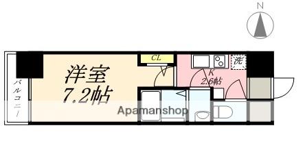 グランパシフィック庄内(1K/7階)の間取り写真