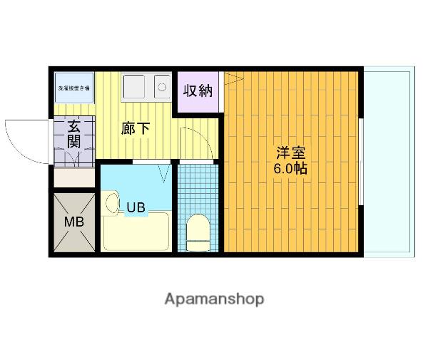 オウルハウス服部豊町(1K/3階)の間取り写真
