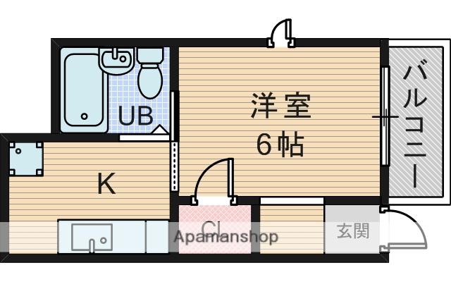 リバティハウス(1K/1階)の間取り写真