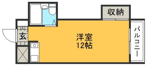 メゾンクレール(ワンルーム/2階)の間取り写真