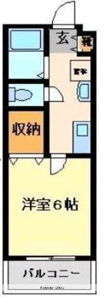 ジプソフィラ(1K/1階)の間取り写真