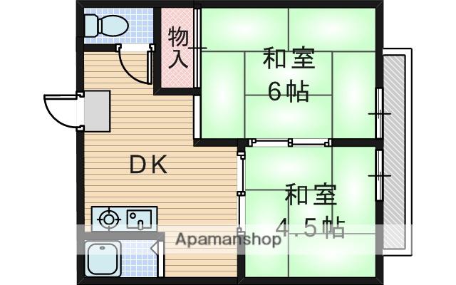 西村マンション(2DK/2階)の間取り写真