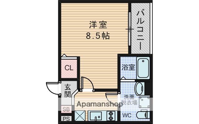 アズール蛍池(1K/3階)の間取り写真