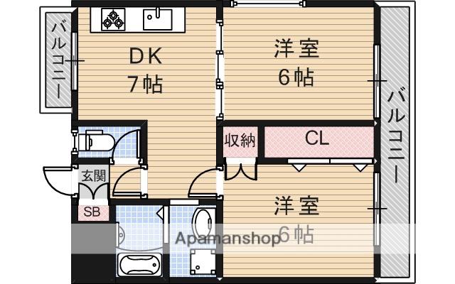 ハイツイレブン3号館(2DK/3階)の間取り写真