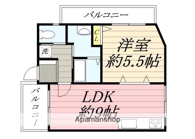 レジデンスマロン3号館(1LDK/3階)の間取り写真