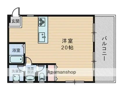 フレスマンション江坂(ワンルーム/1階)の間取り写真