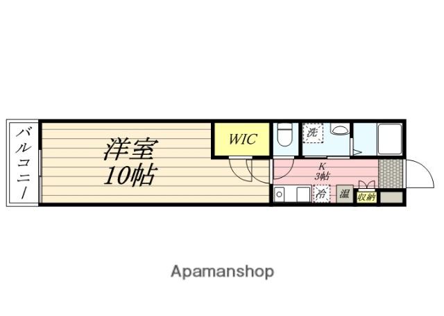 デスポワール岡町(1K/1階)の間取り写真