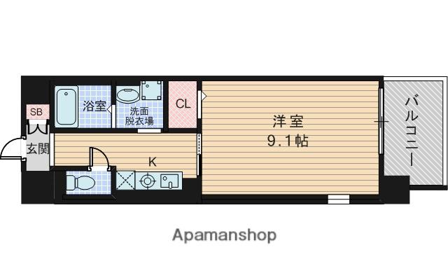 BELL HARMONIE(1K/2階)の間取り写真