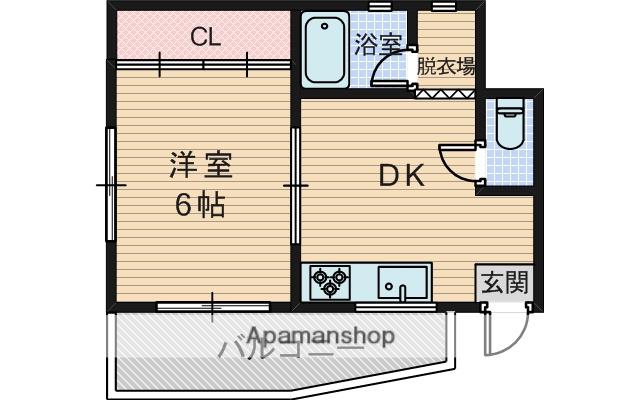 フクヤマハウス(1DK/3階)の間取り写真