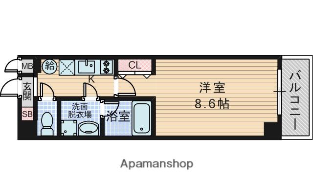 ループ天神(1K/5階)の間取り写真