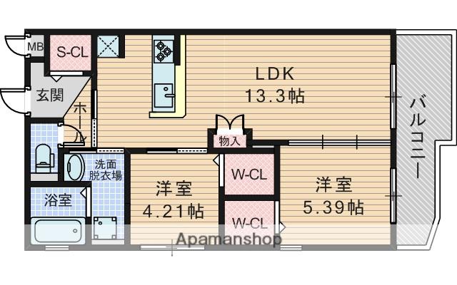 グローコートⅦ(2LDK/1階)の間取り写真