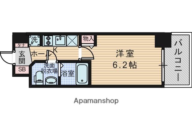 エグゼ江坂ウエスト(1K/4階)の間取り写真