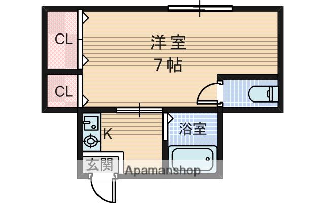 コテージ曽根(1K/2階)の間取り写真