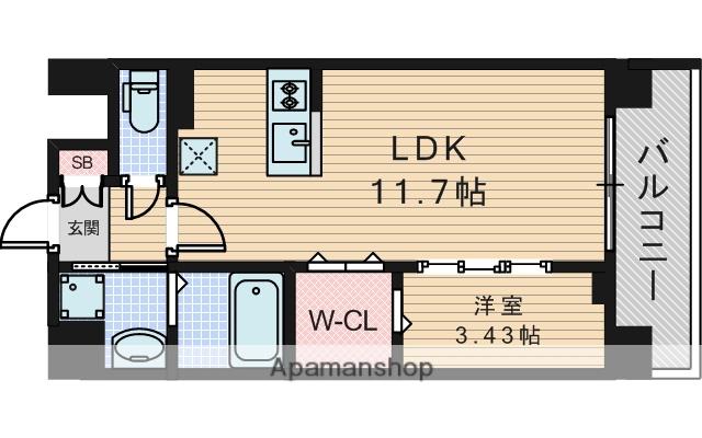 WORVE吹田江坂(1LDK/5階)の間取り写真